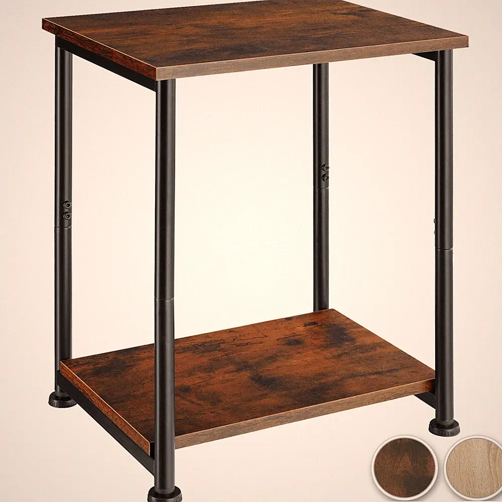 Beistelltisch Nachttisch 2 Ablagen Couchtisch Sofatisch Holz + Metall Industrial