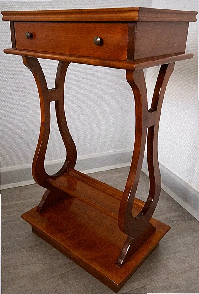 Beistelltisch Nachttisch Lyra night table french Holz Kommode Lyre Bedside Table