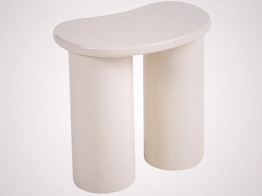 Beistelltisch Nierenform Doppelsockel Traditionelles skandinavisches Design MDF