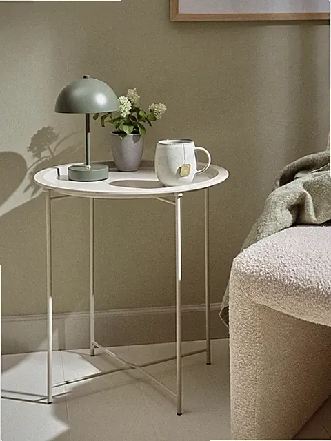 Beistelltisch Ø47 sand hell beige Tisch Nachtisch Couchtisch Dekotisch