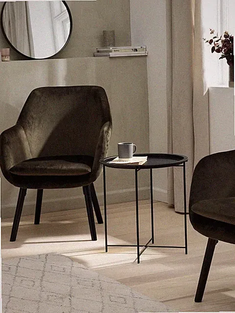 Beistelltisch Ø47 schwarz Tisch Nachtisch Couchtisch Dekotisch
