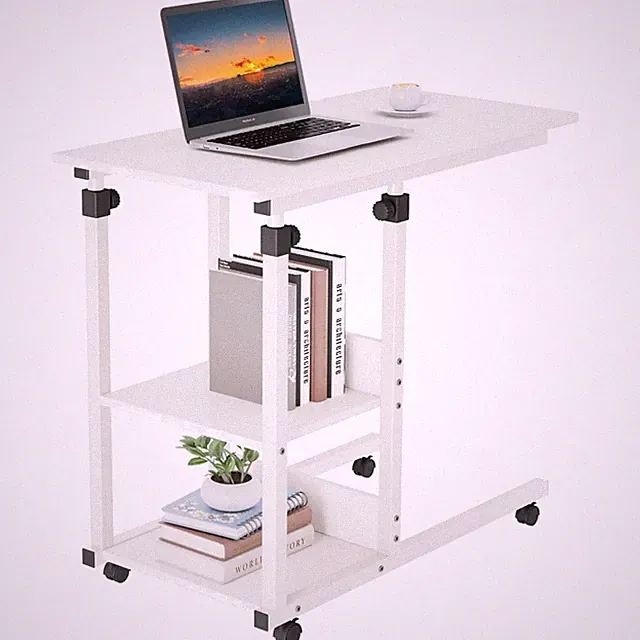 Beistelltisch Rolltisch Höhenverstellbar Weiß Holz Couchtisch Laptop Tischaus...