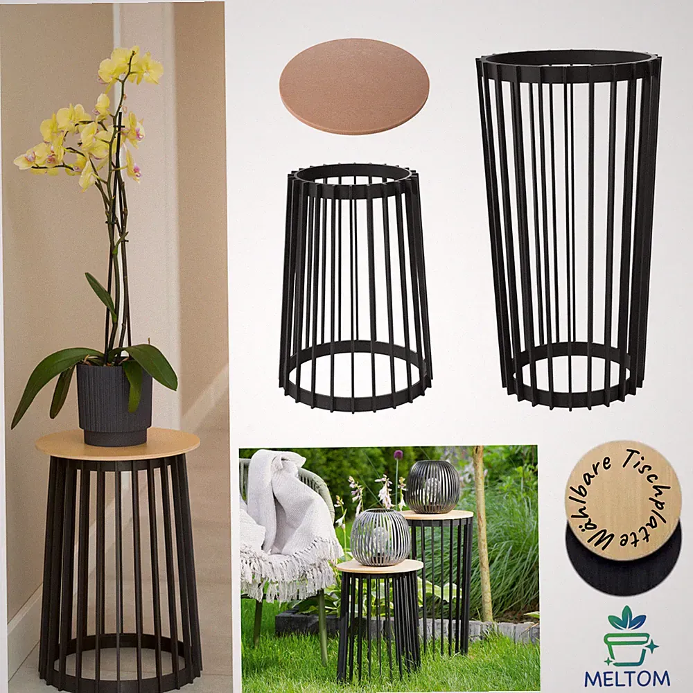 Beistelltisch Schwarz XL/XXL 🌿 Moderner Design Tisch Pflanzenständer Couchtisch