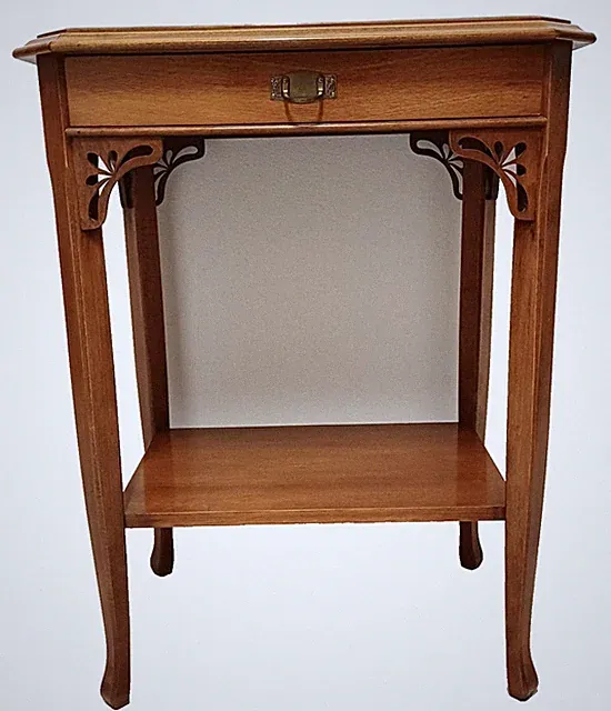 Beistelltisch SELVA Vollholz Kirsche /Wurzelholz Intarsien H/L/B: 69x53x40 cm