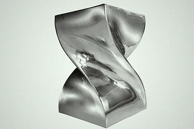 Beistelltisch Sitzhocker Metall in Silber 30 x 30 x 45 cm (LxBxH) Handarbeit