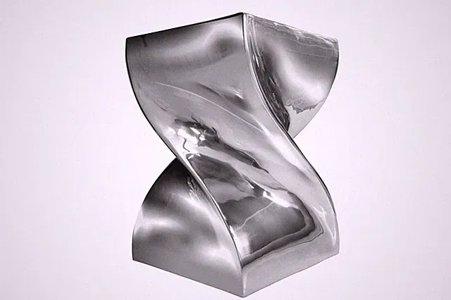 Beistelltisch Sitzhocker Metall in Silber 30 x 30 x 45 cm (LxBxH) Handarbeit