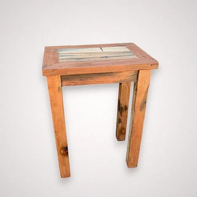 Beistelltisch Teak Holz Upcycling 61 x 42 x 81 cm hoch Handarbeit Unikat Tisch