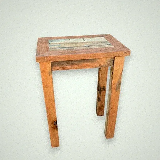 Beistelltisch Teak Holz Upcycling 61 x 42 x 81 cm hoch Handarbeit Unikat Tisch