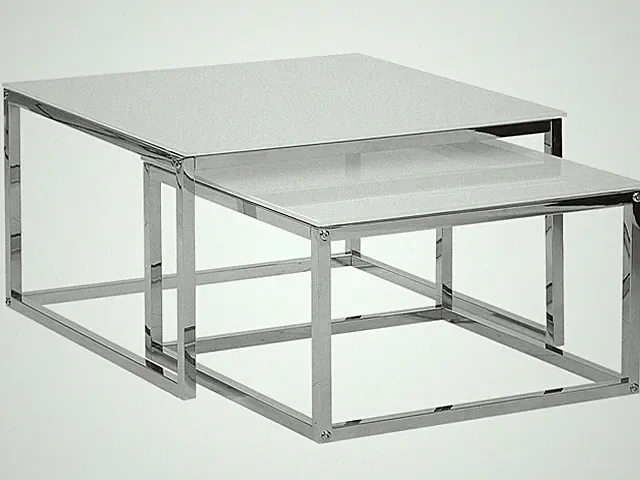 Beliani Quadratisch, minimalistisch und modern: Couchtisch 2er Set in Weiß mit p