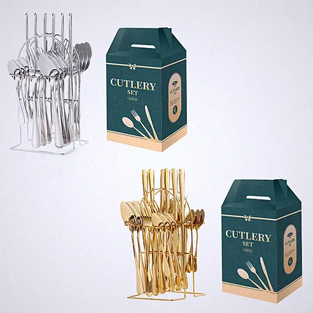 Besteck Set 6 Personen 24 Stück Edelstahl in Color-Box Tafelbesteck