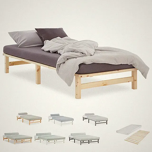 Bett 90 bis 160 x200 Holz Matratze Lattenrost Einzelbett Doppelbett Homestyle4u