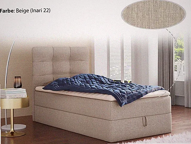Bett BEST MINI, Bettkasten, Doppelbett Bonell-Matratze + Topper, Boxspringbett