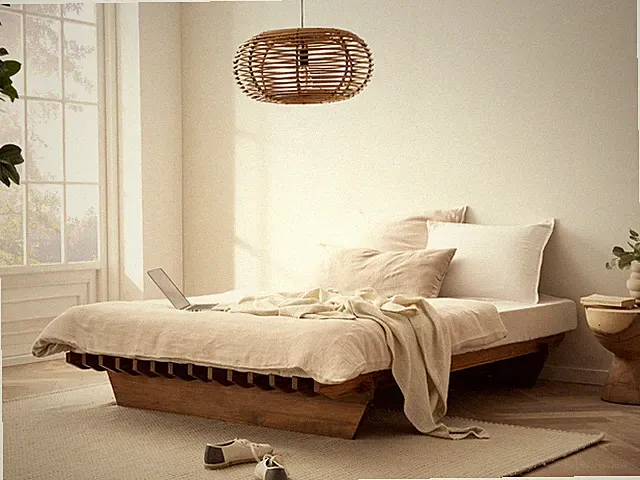 Bett Cannes 140x200 Japan-Stil niedriges Doppelbett Bodenbett Studentenbett