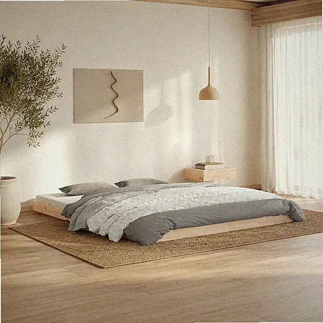 Bett Massivholz Kiefer Doppelbett Bettgestell Holzbett Natur | 160 x 200 cm