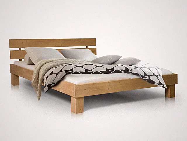 Bett Massivholzbett Doppelbett PUMBA alle Größen Fichte 3 Farben 100%Handarbeit