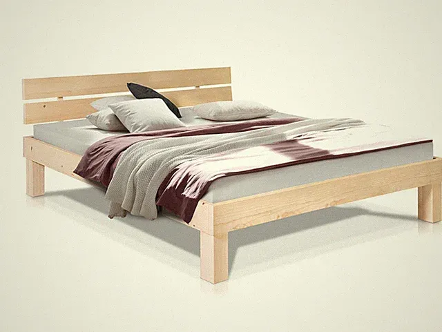 Bett Massivholzbett Doppelbett PUMBA alle Größen Fichte 3Farben KOMFORTHÖHE 45cm