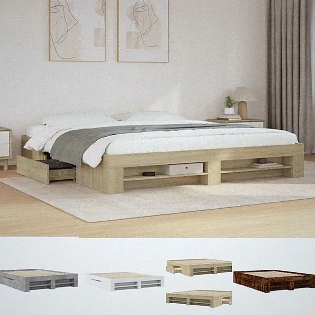 Bett mit Matratze Lattenrost Bettgestell Holzbett Massivholz Kiefer vidaXL