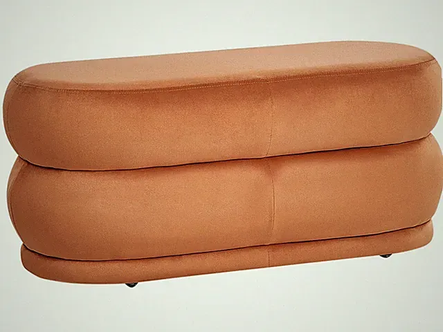 Bettbank Samt orange 90 cm Sitzbank glamourös Ellendale