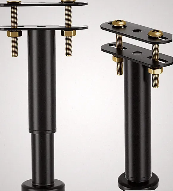 Bettbeine Höhenverstellbar 18-32 cm 2 Stück Metall-Bettfüße Schwarz | Stützbe...