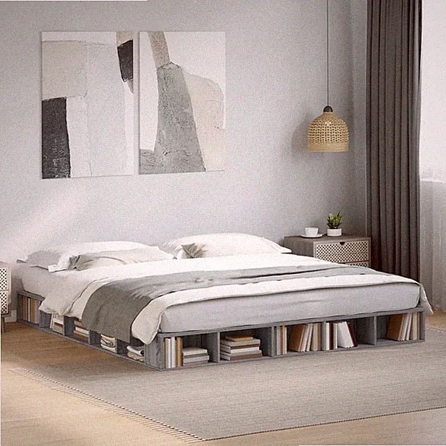 Bettgestell Bett Bettrahmen mit Lattenrost Schlafzimmerbett Holzwerkstoff vidaXL