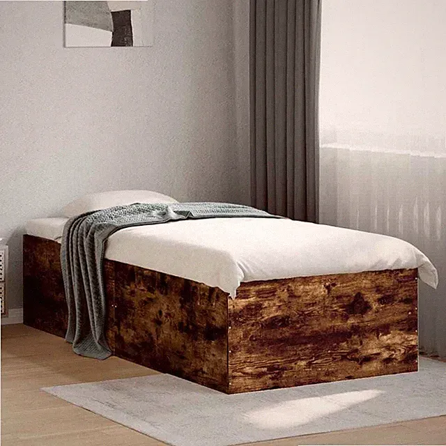 Bettgestell Bett Einzelbett Bettrahmen mit Lattenrost Schwarz 100x200cm vidaXL