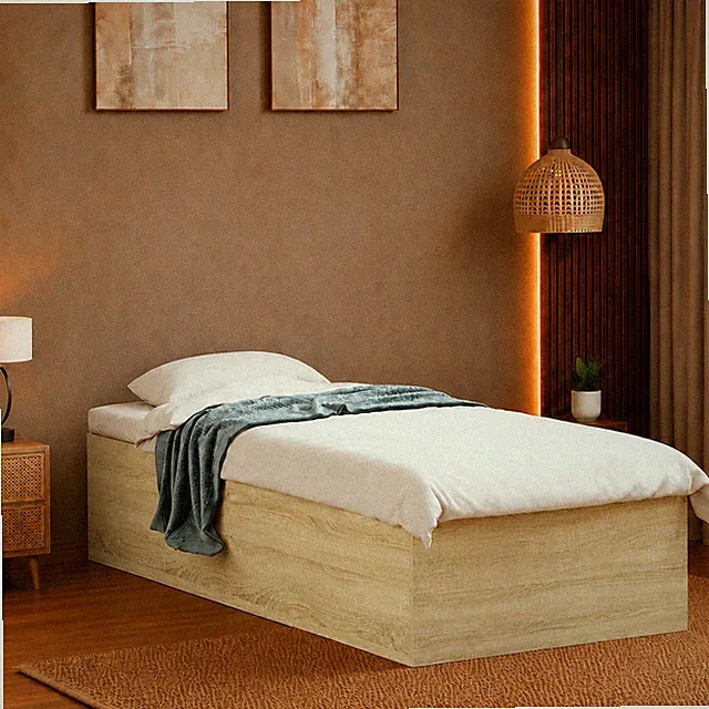 Bettgestell Einzelbett Schlafzimmer Bett Bettrahmen Sonoma Eiche | 75 x 190 cm