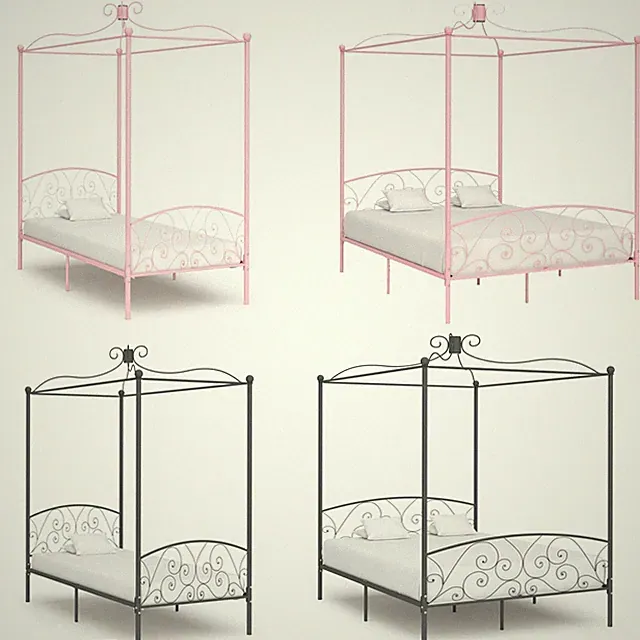 Bettgestell Himmelbett Gestell Metallbett Doppelbett Bett Metall Keine Matratze