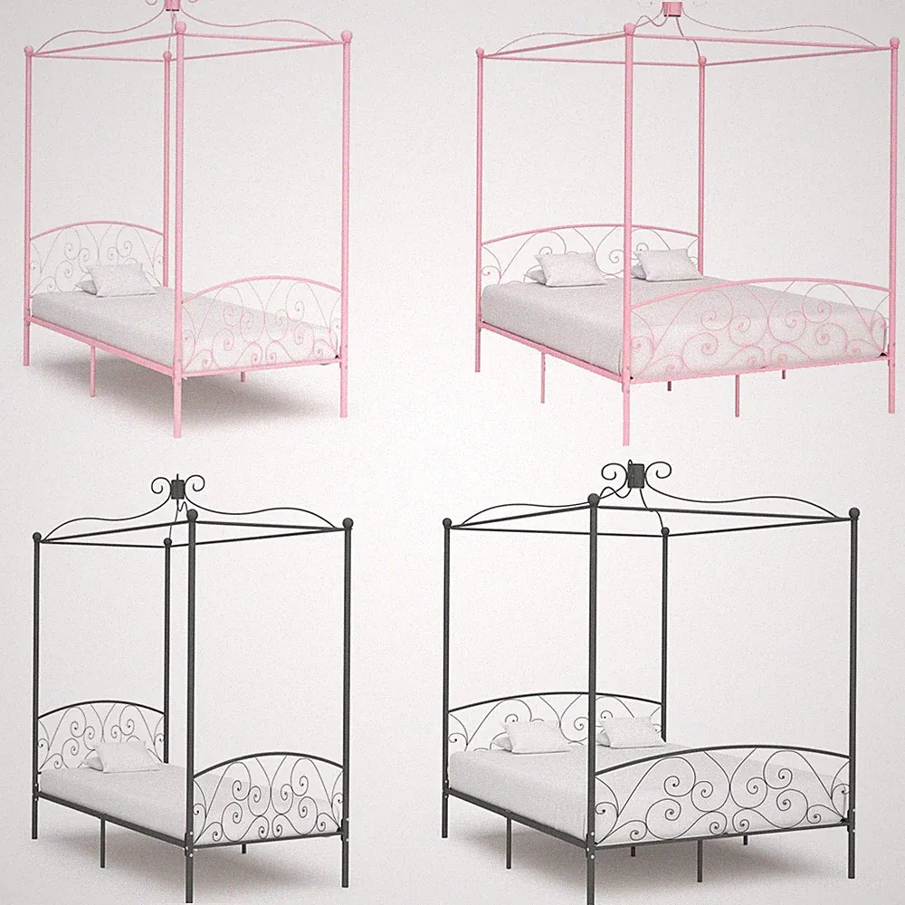 Bettgestell Himmelbett Gestell Metallbett Doppelbett Bett Metall Keine Matratze