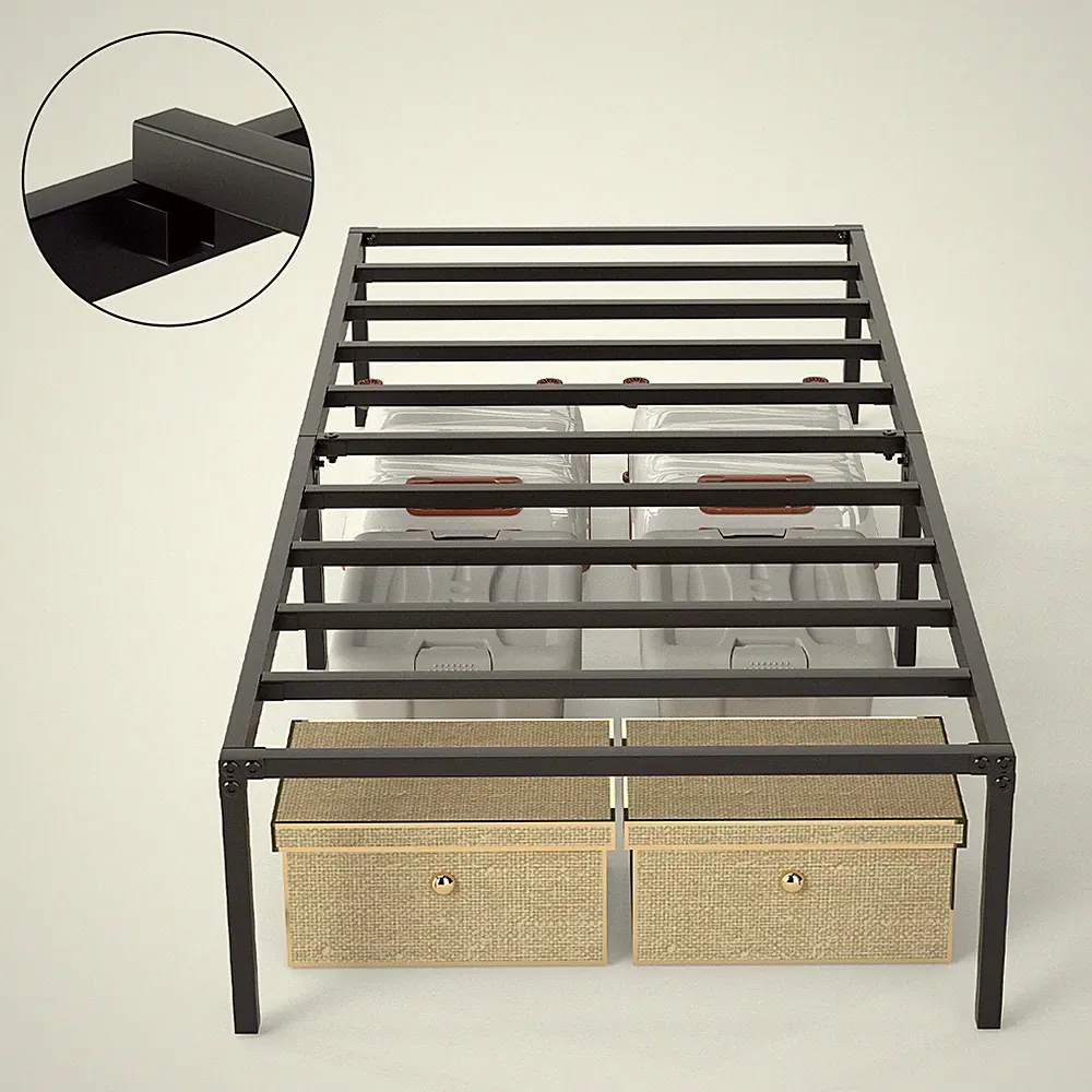 Bettgestell Klappbet Einzelbett Metallbett 200kg Geräuscharm Bettrahmen 90x200cm