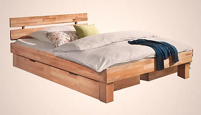 Bettgestell Massivholzbett Doppelbett Holzbett Kernbuche Holz Massiv 140x200 cm