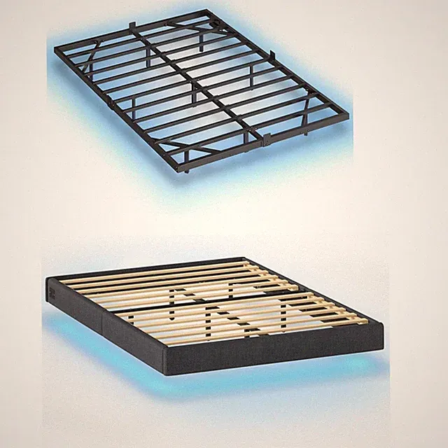 Bettgestell mit LED Beleuchtung Schwebebett Doppelbettgestell Bett Gästebett