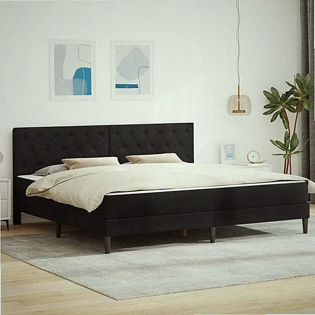 Bettgestell mit Matratze mit Kopfteil Samt Modernes Bettrahmen Samtbett vidaXL