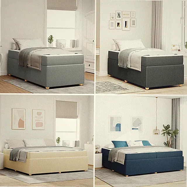 Bettgestell mit Matratze Stoff Bett Schaumstoffbett Bettrahmen Gästebett