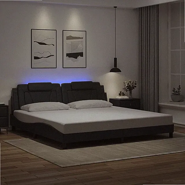Bettgestell Polsterbett Bett Bettrahmen mit LED Lattenrost Kunstleder vidaXL