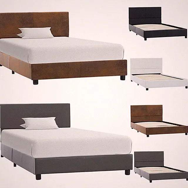 Bettgestell Wildleder-Optik Einzelbett MDF Bett Schlafzimmerbett 200x180cm -90cm