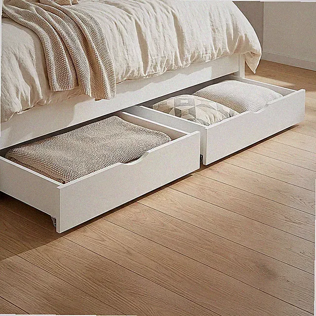 Bettkasten 2er Set Weiß Holz Unterbett Schublade Stauraum Box Rollen Homestyle4u
