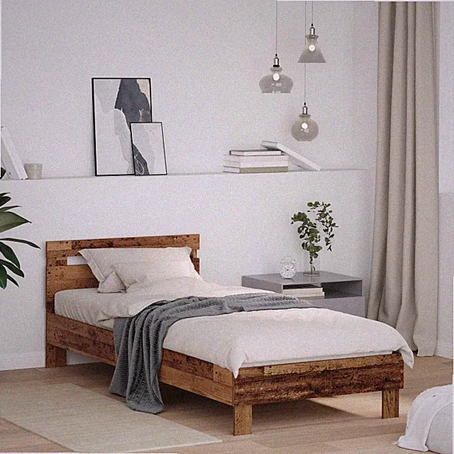 Bettrahmen Altholz 75 x 190 cm Holzwerkstoff