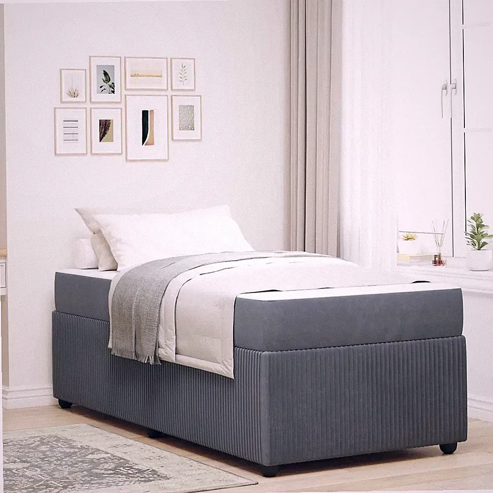 Bettrahmen mit Matratze Stoff Modernes Wohnmöbel Schlafzimmerbett Set vidaXL