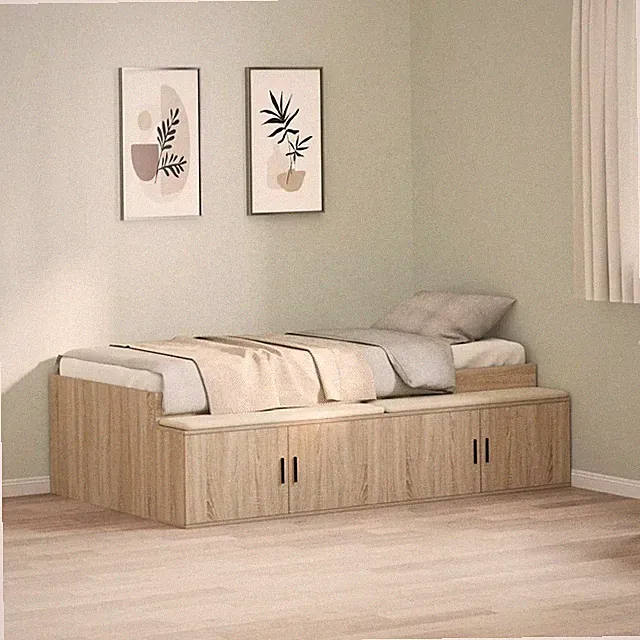 Bettrahmen mit Schubladen mit Speicher Holzwerkstoff Plattformbetten vidaXL