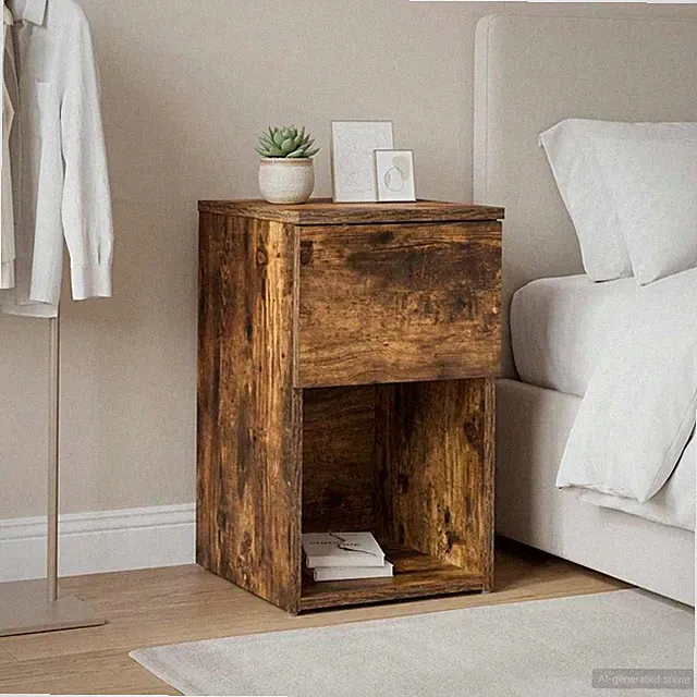 Bettschrank Geräucherte Eiche 29 x 31,5 x 49 cm Holzwerkstoff