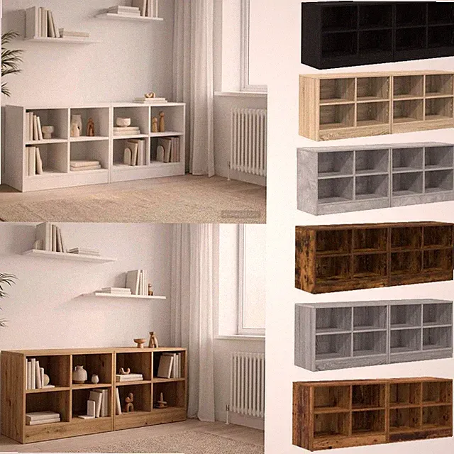 Bettschrank mit Regal mit Speicher 2 stk. Holzwerkstoff Moderne Möbel vidaXL