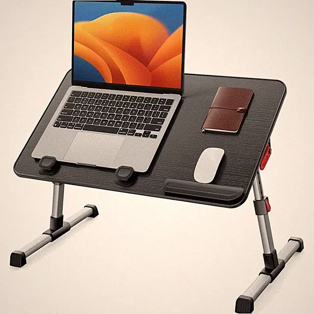 Betttisch Laptop Tisch höhenverstellbar Klappbar Tischgestell Holz Metall