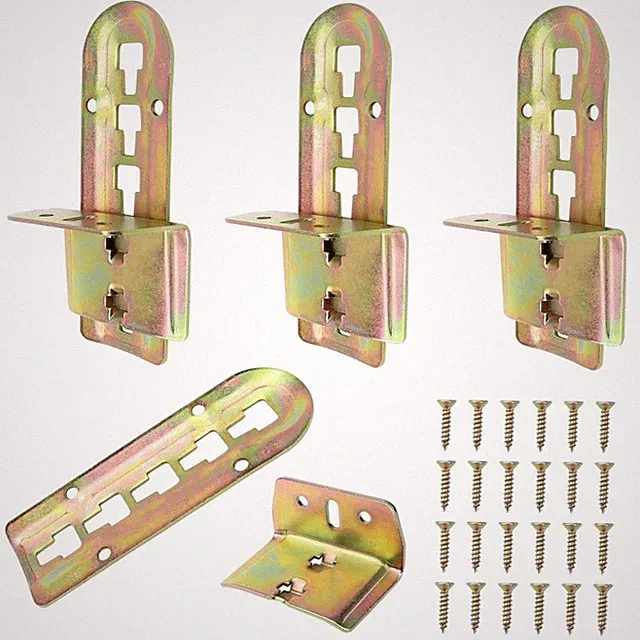 Bettverbinder Bettbeschläge Lattenroststütze Verstellbar verzinkt Set