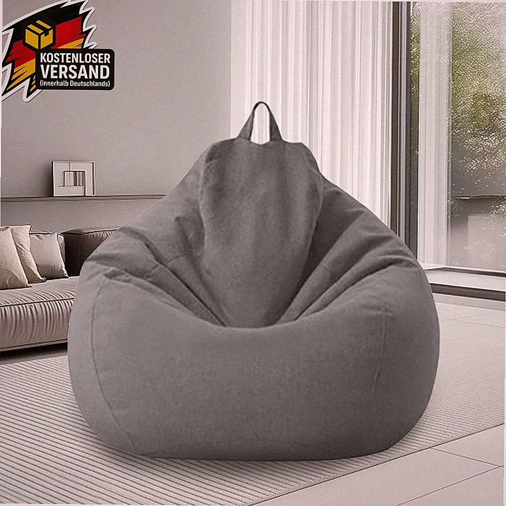 Bezug Sitzsack XL outdoor indoor für Erwachsene 100x120 cm naturfarben