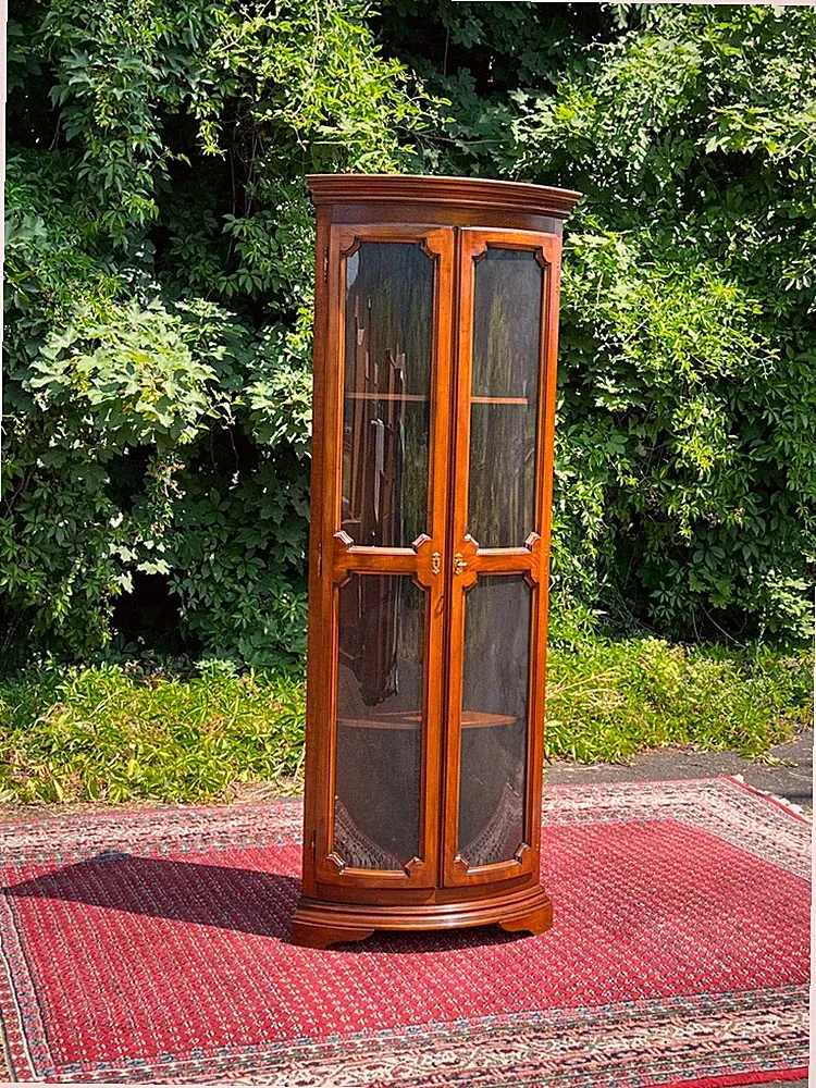 Biedermeier Stilmöbel Vitrine Barock Eckschrank Eckvitrine Nussbaum