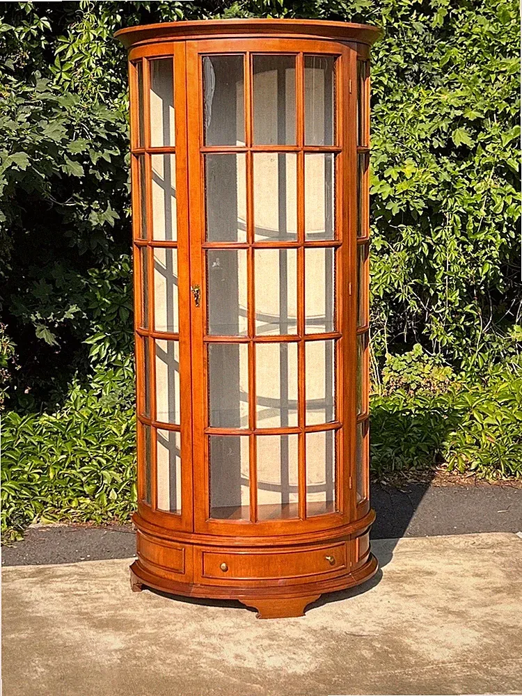 Biedermeier Vitrine SELVA Barock Nussbaum Bücherschrank STILMÖBEL