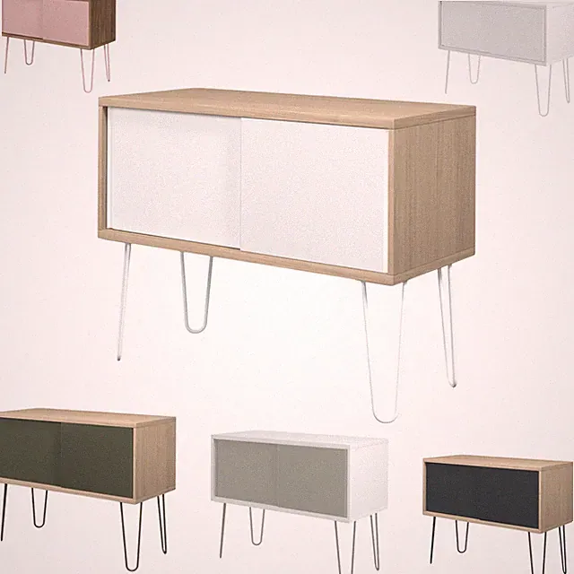 Bisley MultiRange Sideboard Büroschrank Schiebetüren RetroDesign Kommode Holz