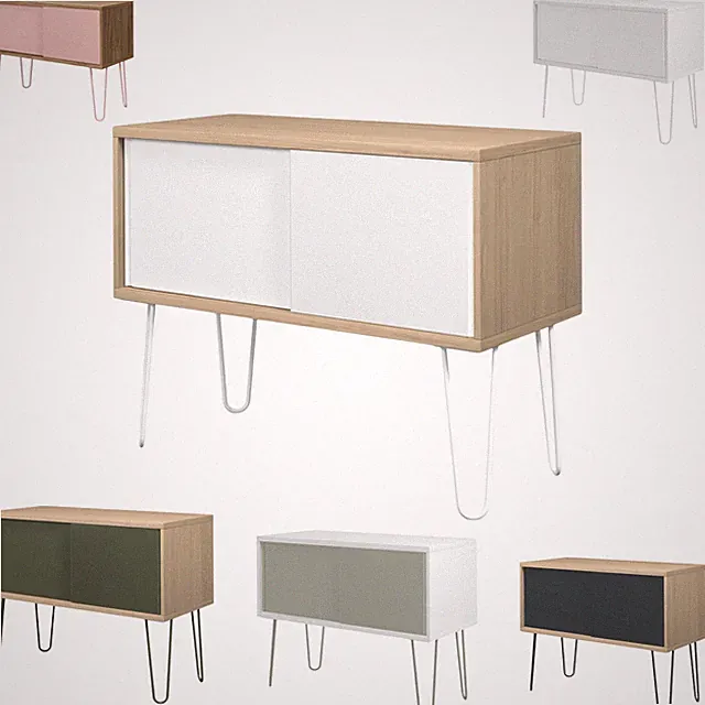 Bisley MultiRange Sideboard Büroschrank Schiebetüren RetroDesign Kommode Holz
