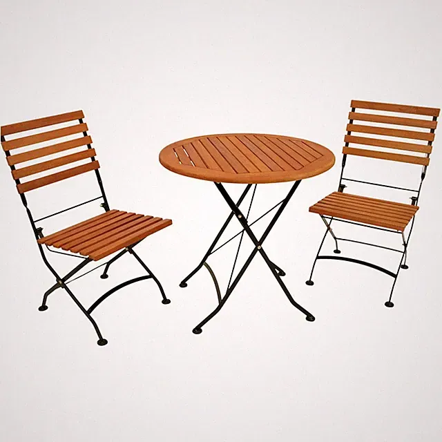 Bistro-Set 3-teilig klappbar Biergartenganitur Balkon Sitzgruppe Gartenmöbel
