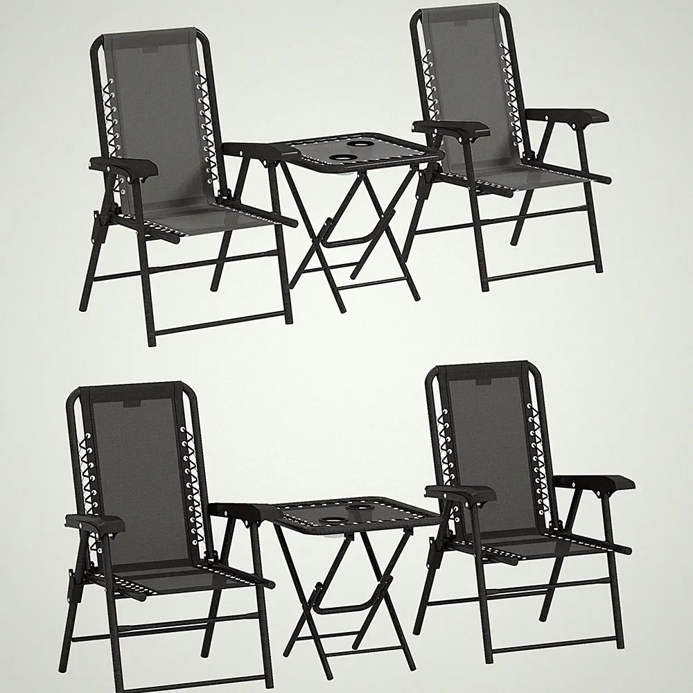 Bistro Set 3-teilig Wetterfest Gartenmöbel Set mit Bistrotisch Refurbished